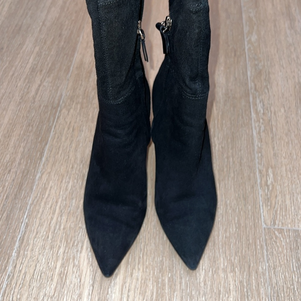 Massimo Dutti black suede over the knee high boot - Picture 9 of 17
